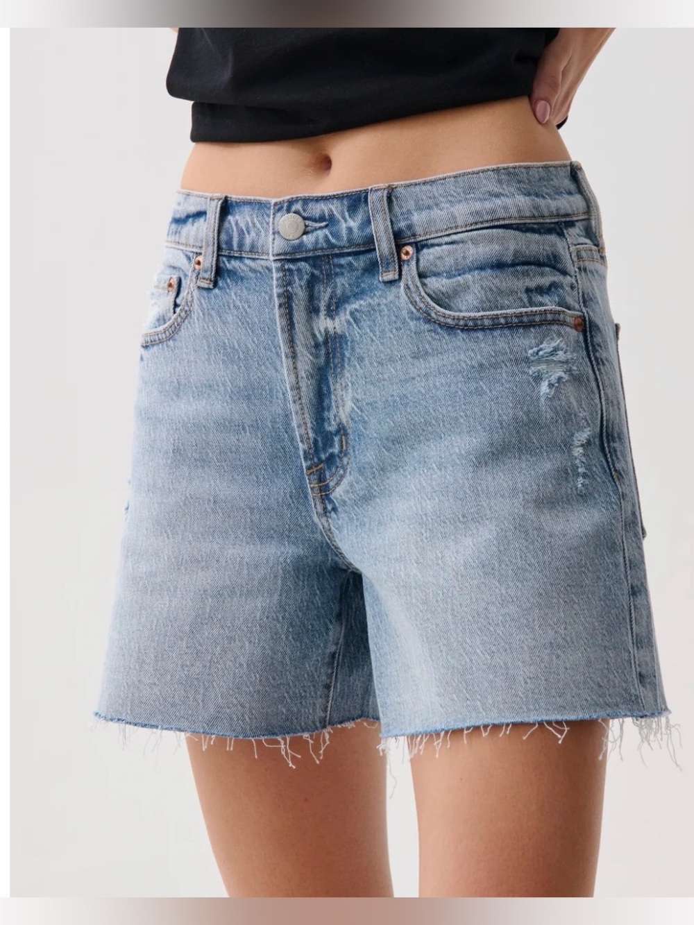 NWT PISTOLA size 24 Kennedy shorts Normandy Distressed Denim Cutoffs mid rise